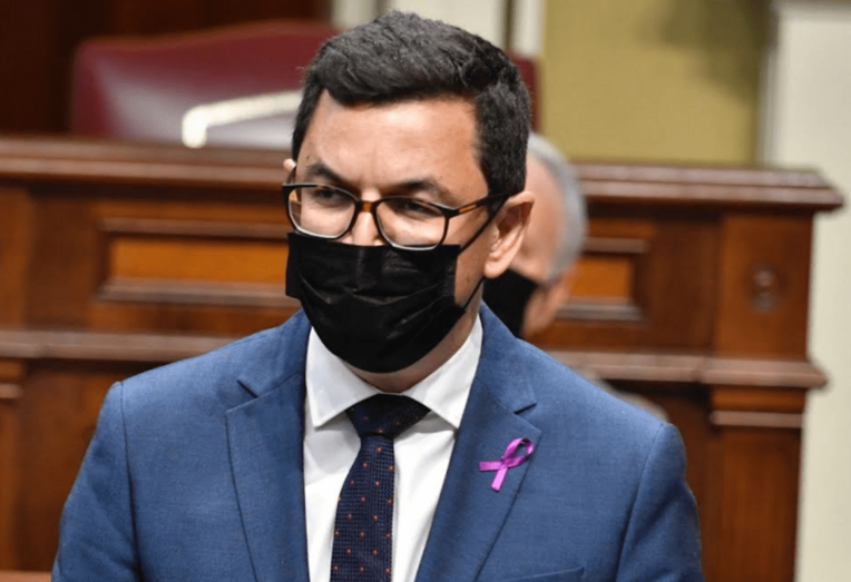 Pablo Rodríguez, durante su intervención en el Parlamento de Canarias / TA